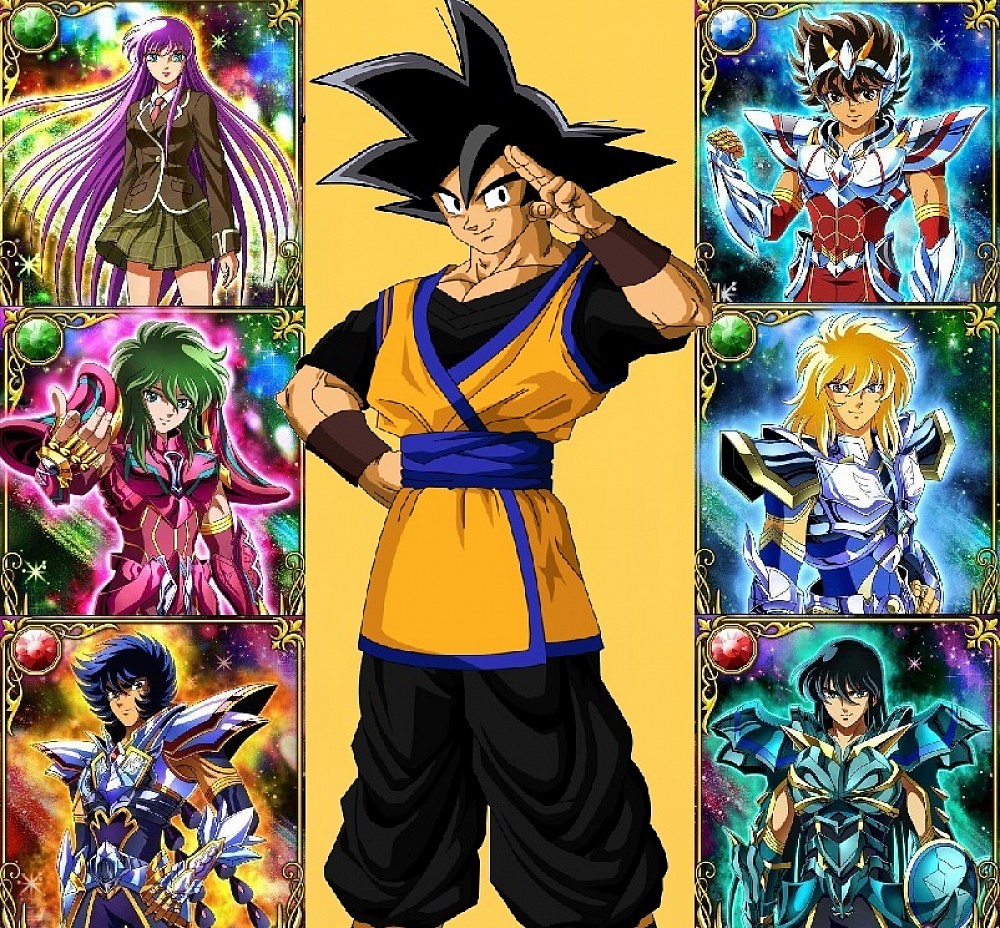 Goku e Saori – Guerreiros do Santuário